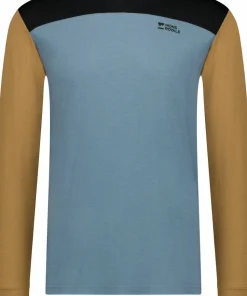 Mons Royale Men's Yotei Merino Long Sleeve Goblin Blue/Toffee/Black