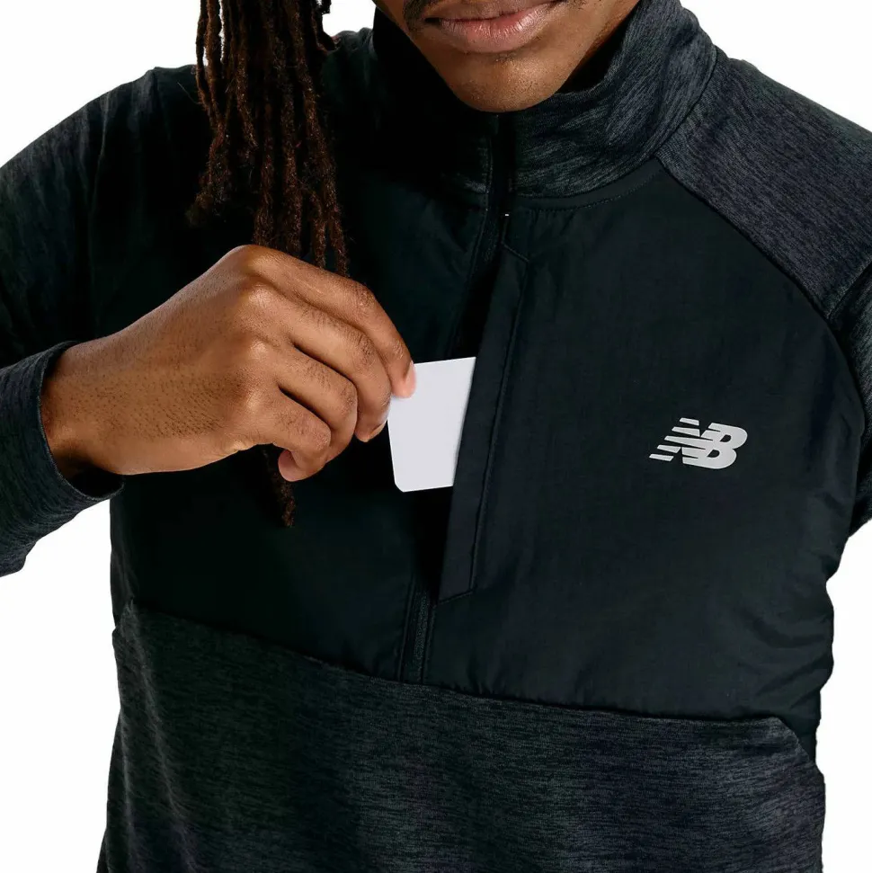 New Balance Men's Athletics Heat Grid 1/2 Zip Black