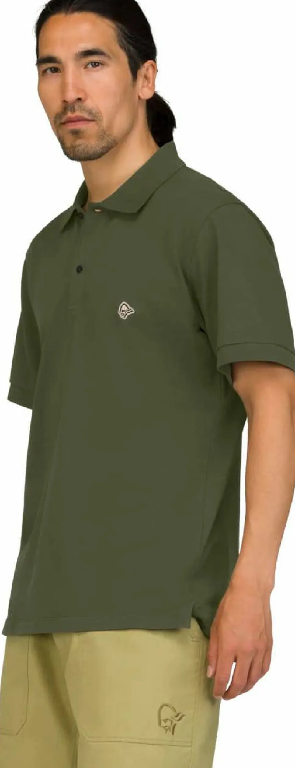 Norrøna Men's femund cotton Polo Shirt Olive Night
