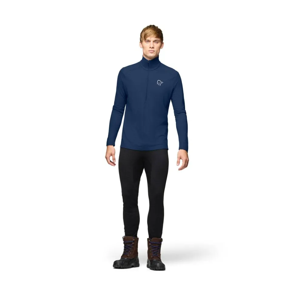 Norrøna Men's Femund PureUll Zip Neck Indigo Night