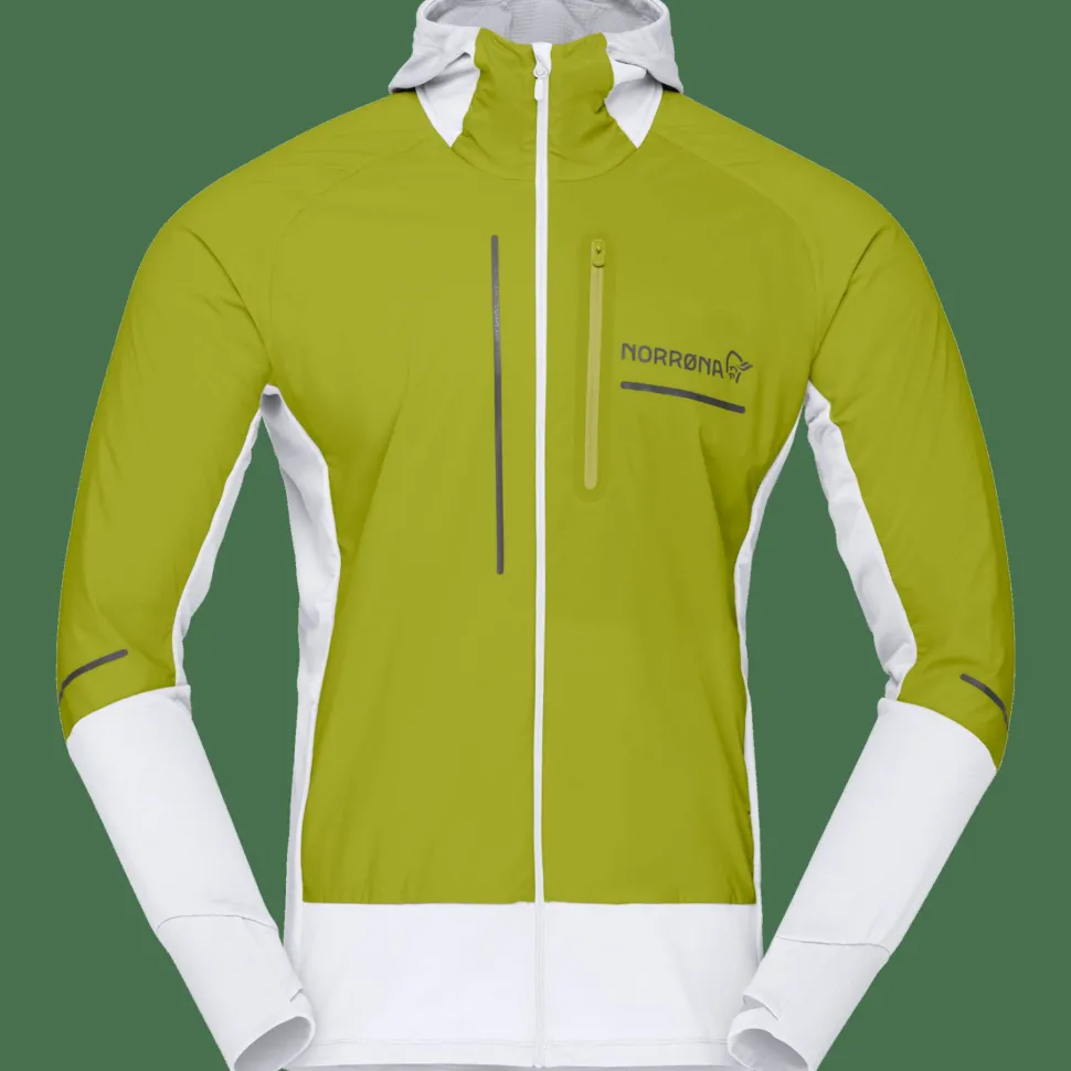 Norrøna Men's Senja Alpha90 Zip Hood Golden Lime/snow White