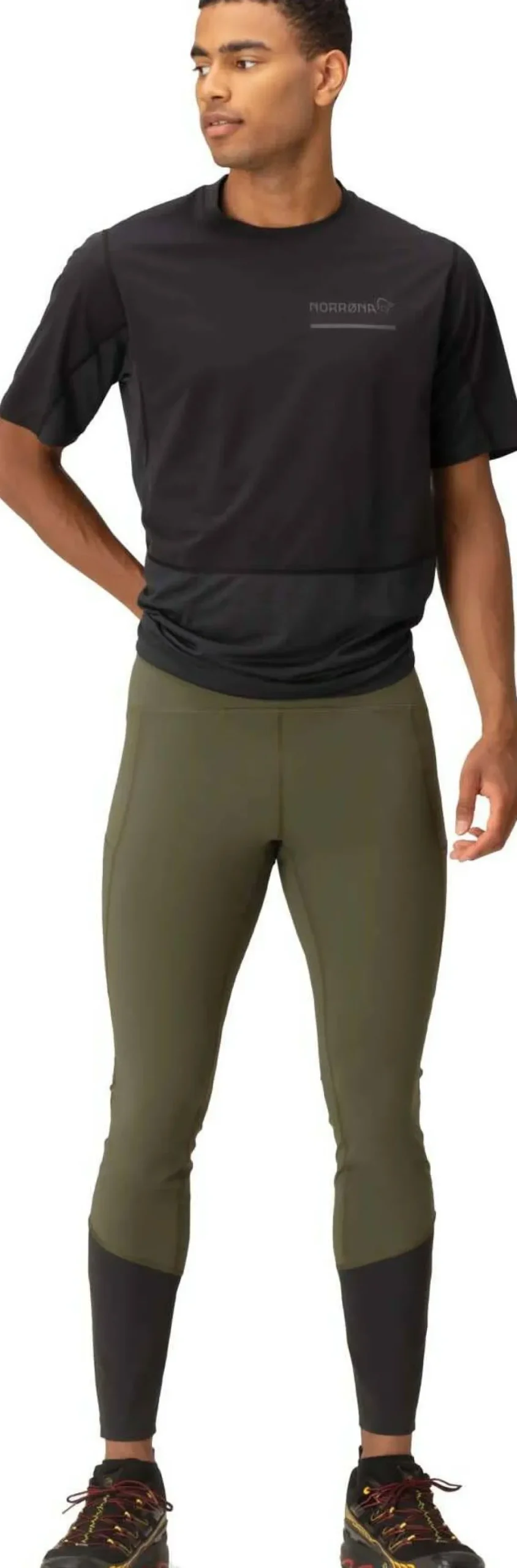 Norrøna Men's Senja Equaliser Stretch Tights Olive Night/Caviar