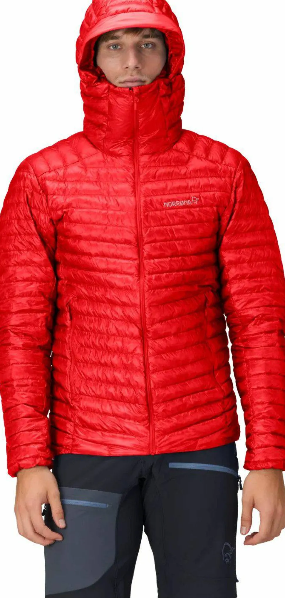 Norrøna Men's Trollveggen Superlight Down Hood Arednalin Red