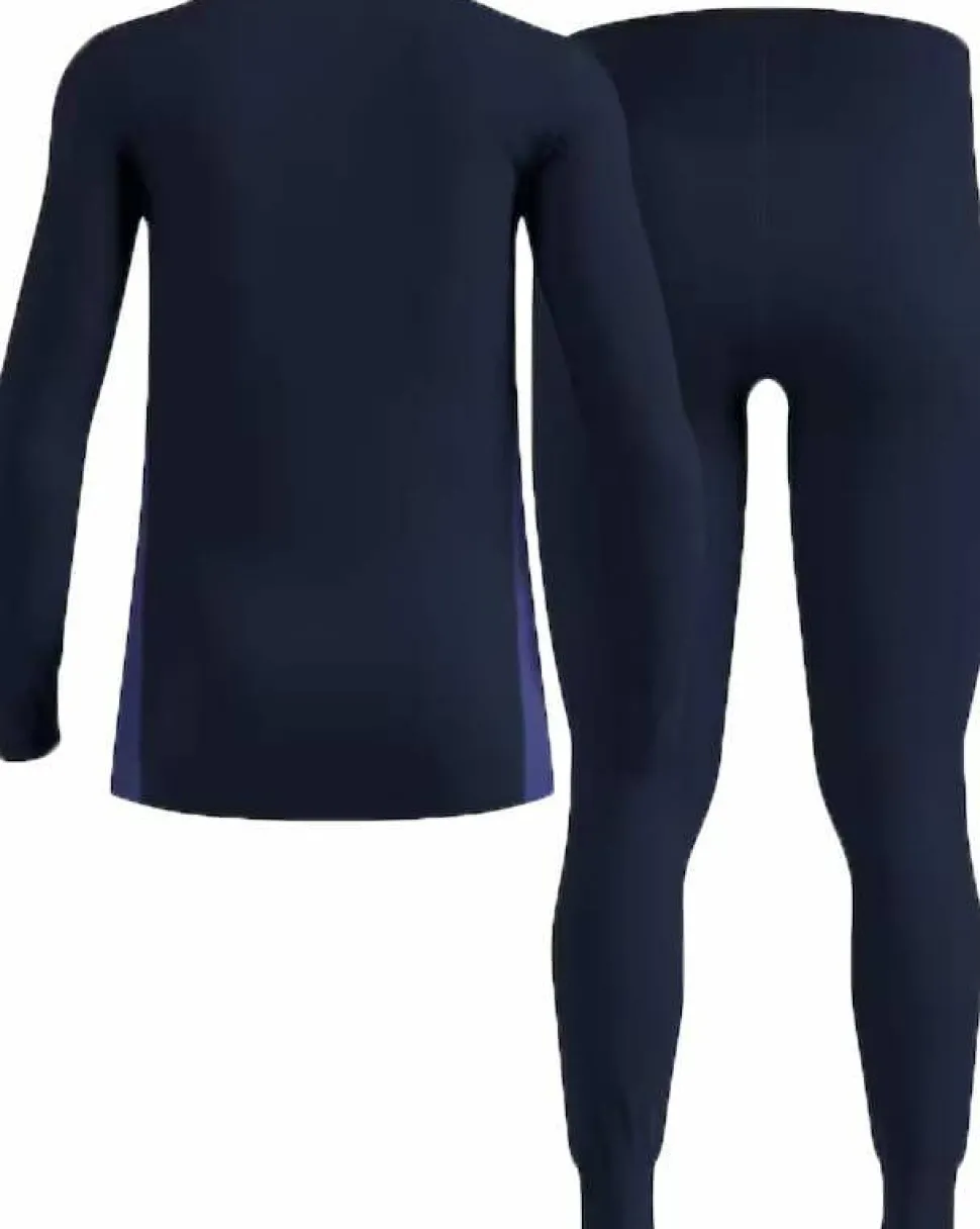 Odlo Men's Odlo Active Warm Base Layer Set Dark Sapphire - Skipper Blue