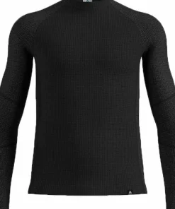 Odlo Men's Odlo Seamless Performance Wool Base Layer Top Crew Neck Longsleeve Black