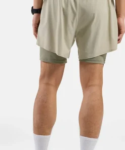 Odlo Men's Odlo X-Alp Trail 6 Inch 2-In-1 Short Agate Gray - Vetiver