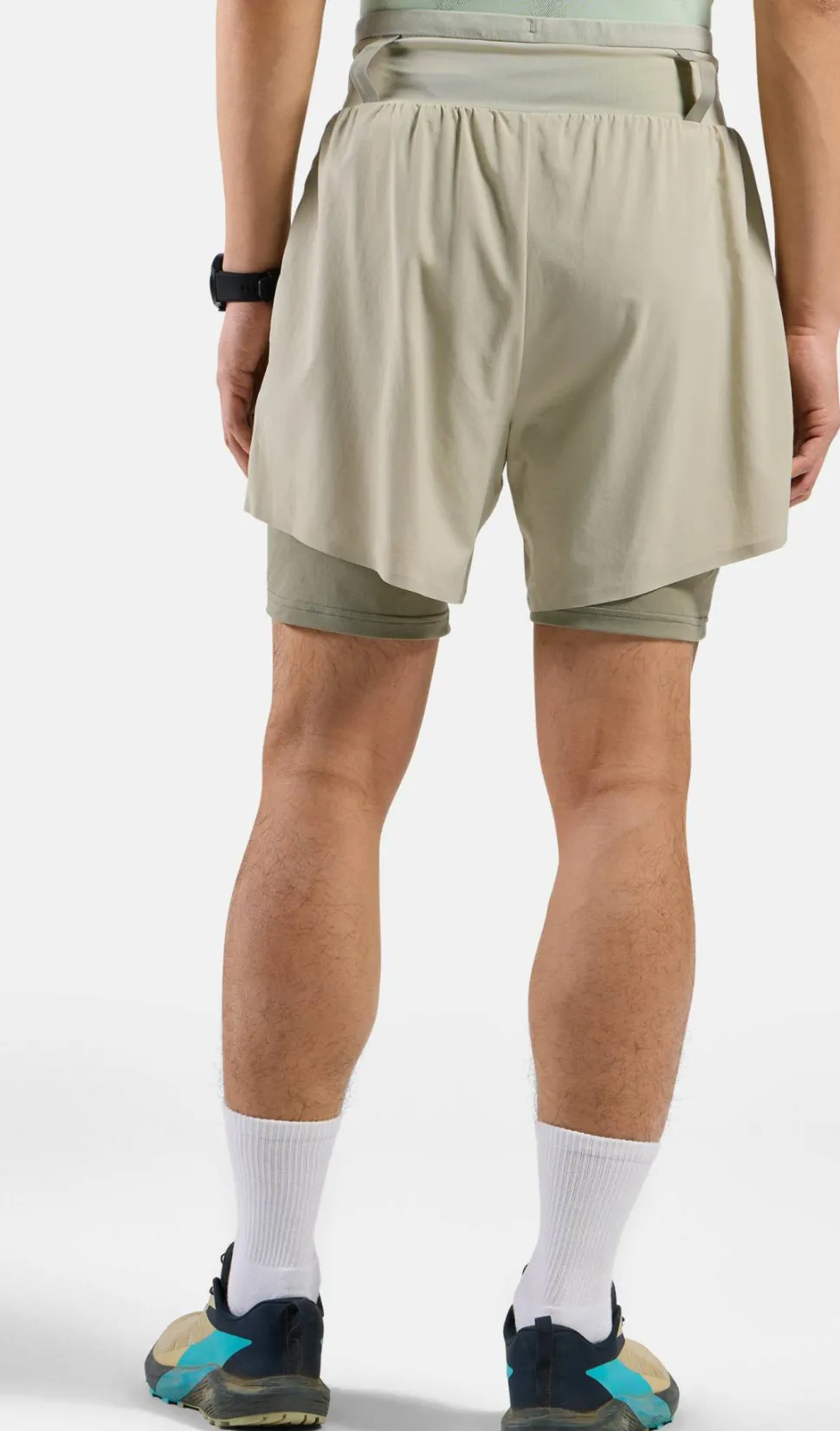 Odlo Men's Odlo X-Alp Trail 6 Inch 2-In-1 Short Agate Gray - Vetiver