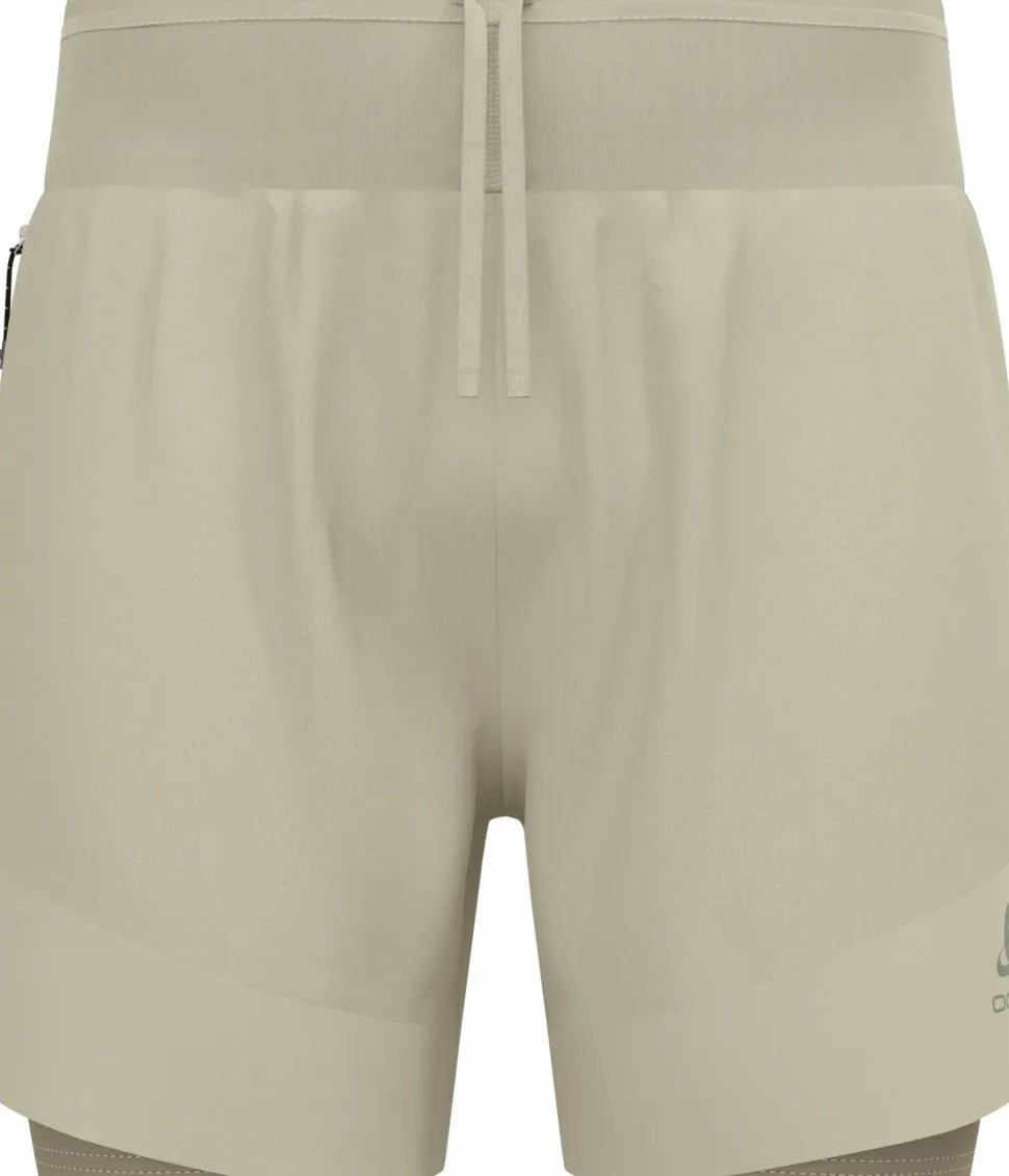 Odlo Men's Odlo X-Alp Trail 6 Inch 2-In-1 Short Agate Gray - Vetiver