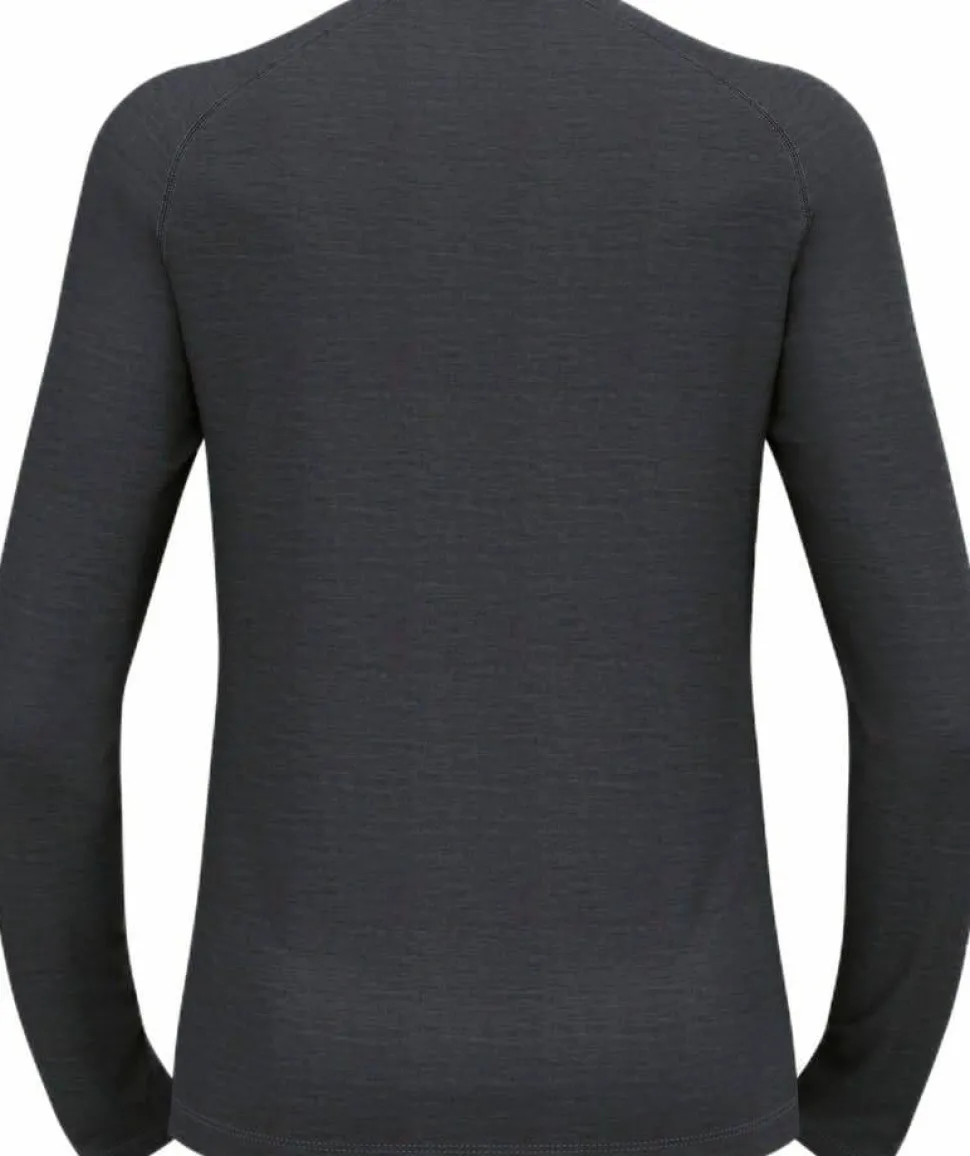 Odlo Men's Performance Wool 150 Base Layer Provincial Blue - Dark Grey Melange