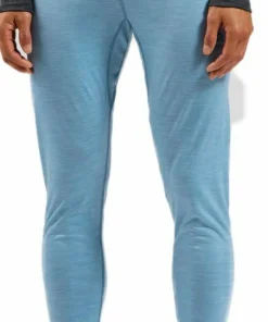 Odlo Men's Performance Wool 150 Base Layer Bottom Provincial Blue Melange - Black