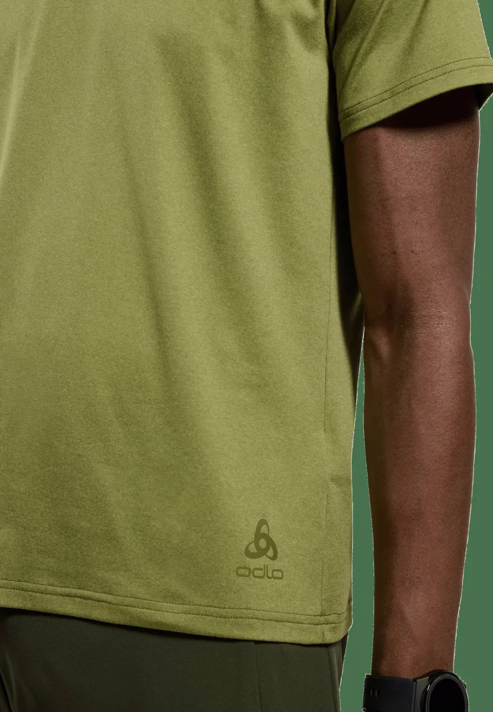 Odlo Men's T-Shirt Crew Neck S/S Essential 365 Guacamole Melange