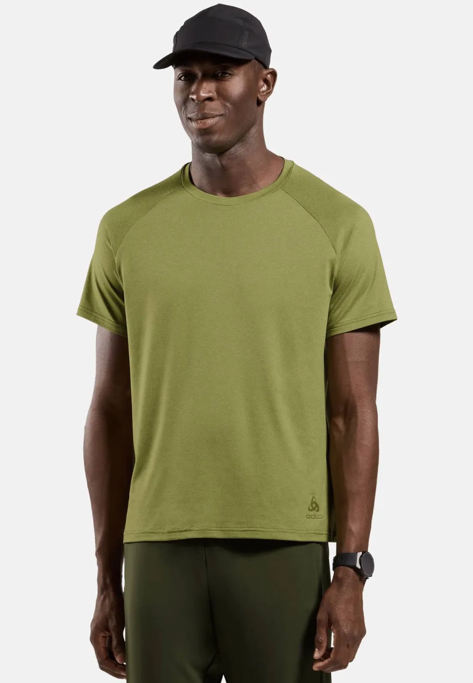 Odlo Men's T-Shirt Crew Neck S/S Essential 365 Guacamole Melange