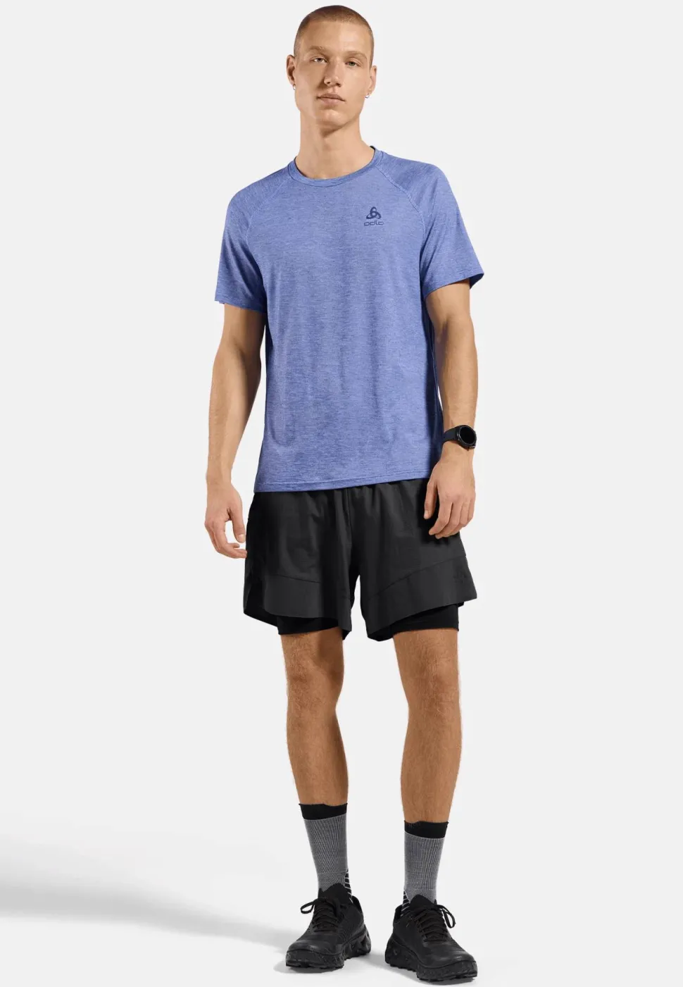 Odlo Men's T-Shirt Crew Neck S/S X-Alp Pw 115 Dazzling Blue Melange