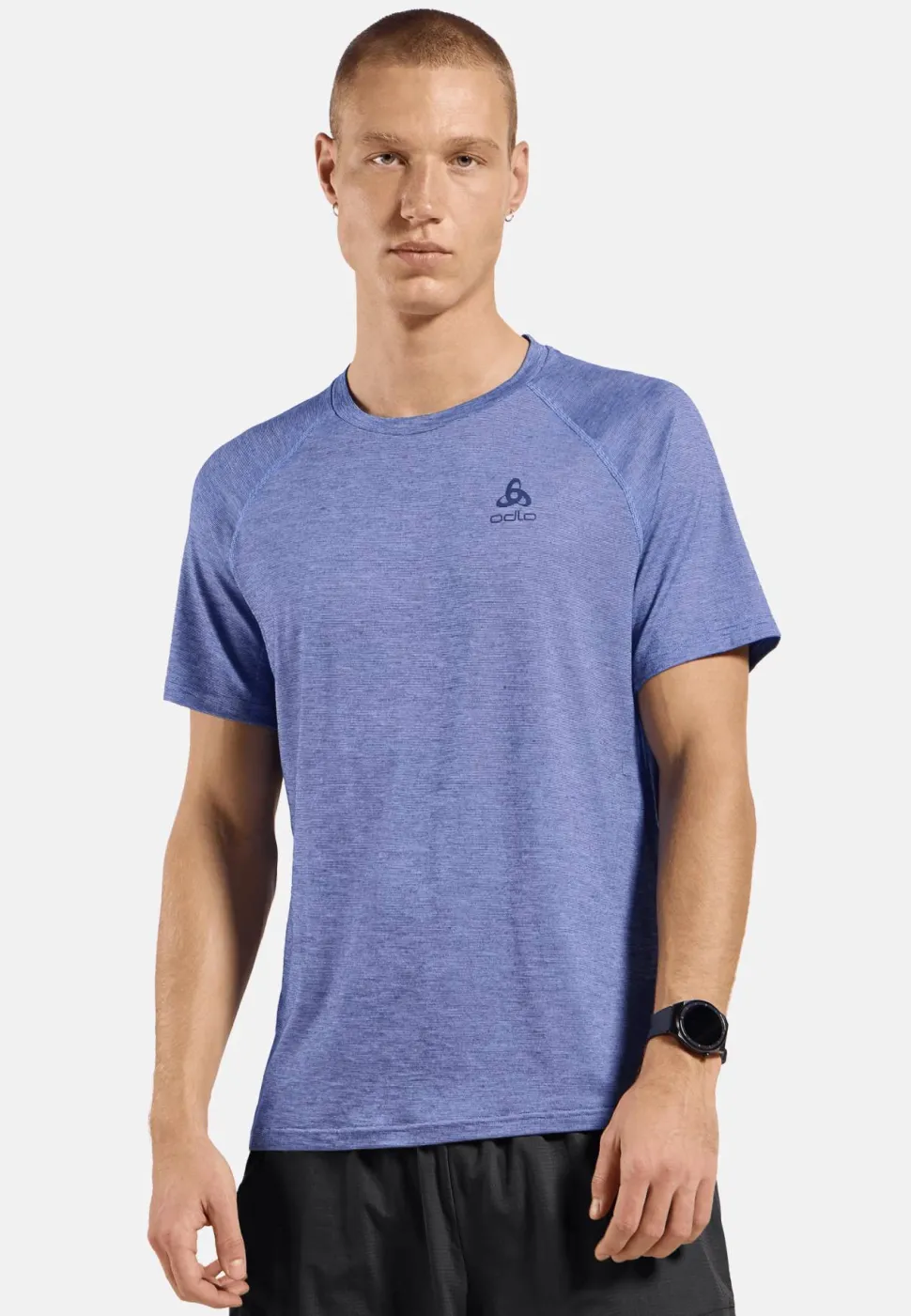 Odlo Men's T-Shirt Crew Neck S/S X-Alp Pw 115 Dazzling Blue Melange