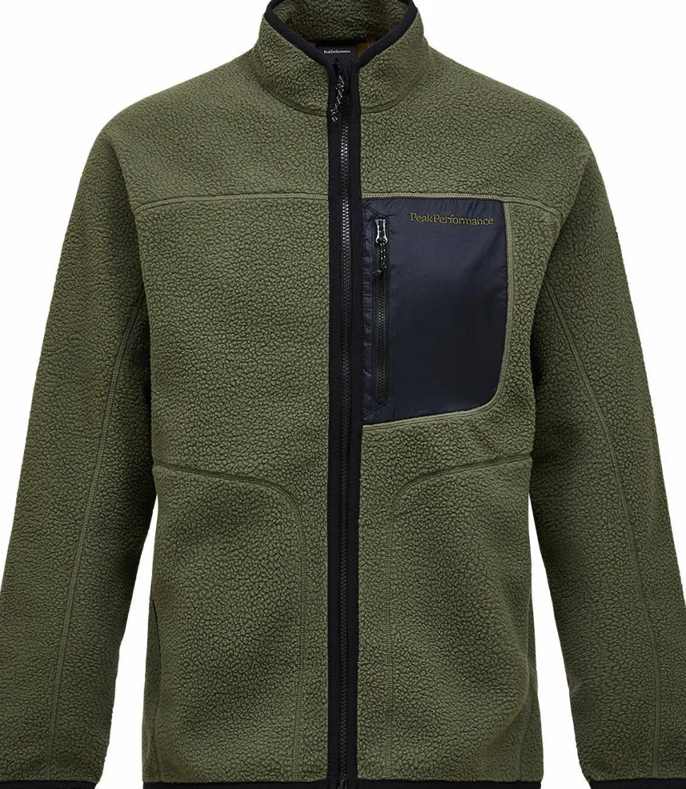 Peak Performance Men's Naturerush Pile Zip Jacket Pine Needle