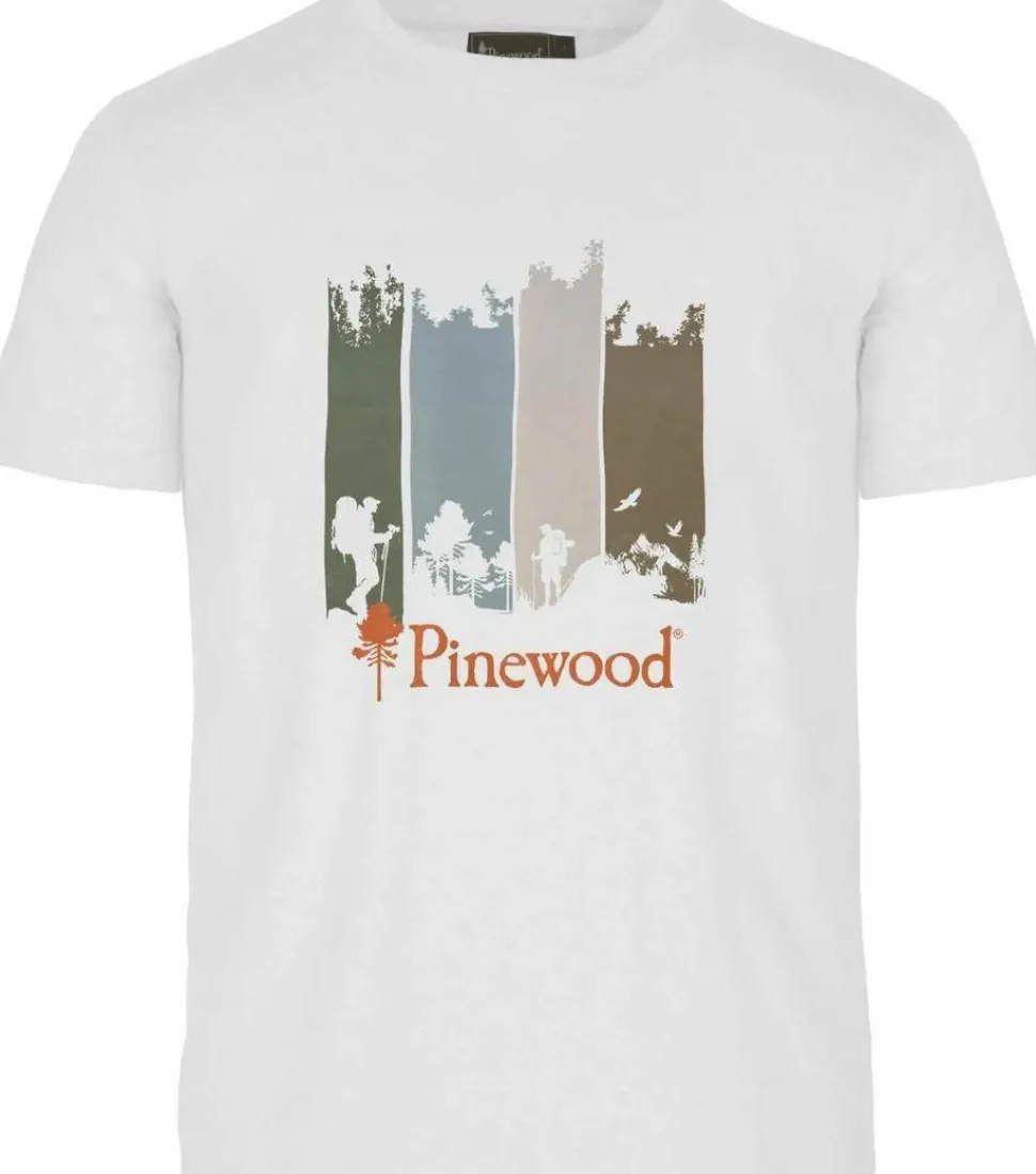Pinewood Men's Finnveden Recycled Outdoor T-Shirt White Melange Adventure