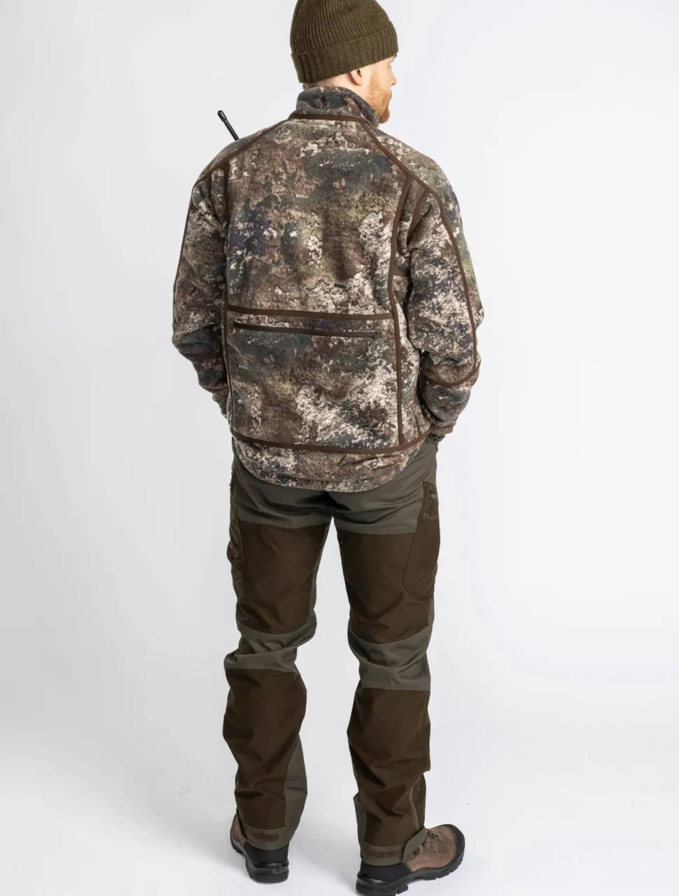 Pinewood Men's Furudal Reversible Camou Fleece Jacket Hunting Brown/Strata
