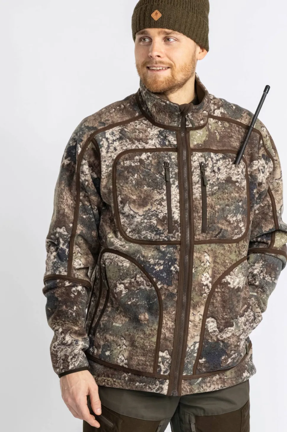 Pinewood Men's Furudal Reversible Camou Fleece Jacket Hunting Brown/Strata
