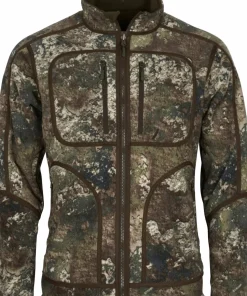 Pinewood Men's Furudal Reversible Camou Fleece Jacket Hunting Brown/Strata