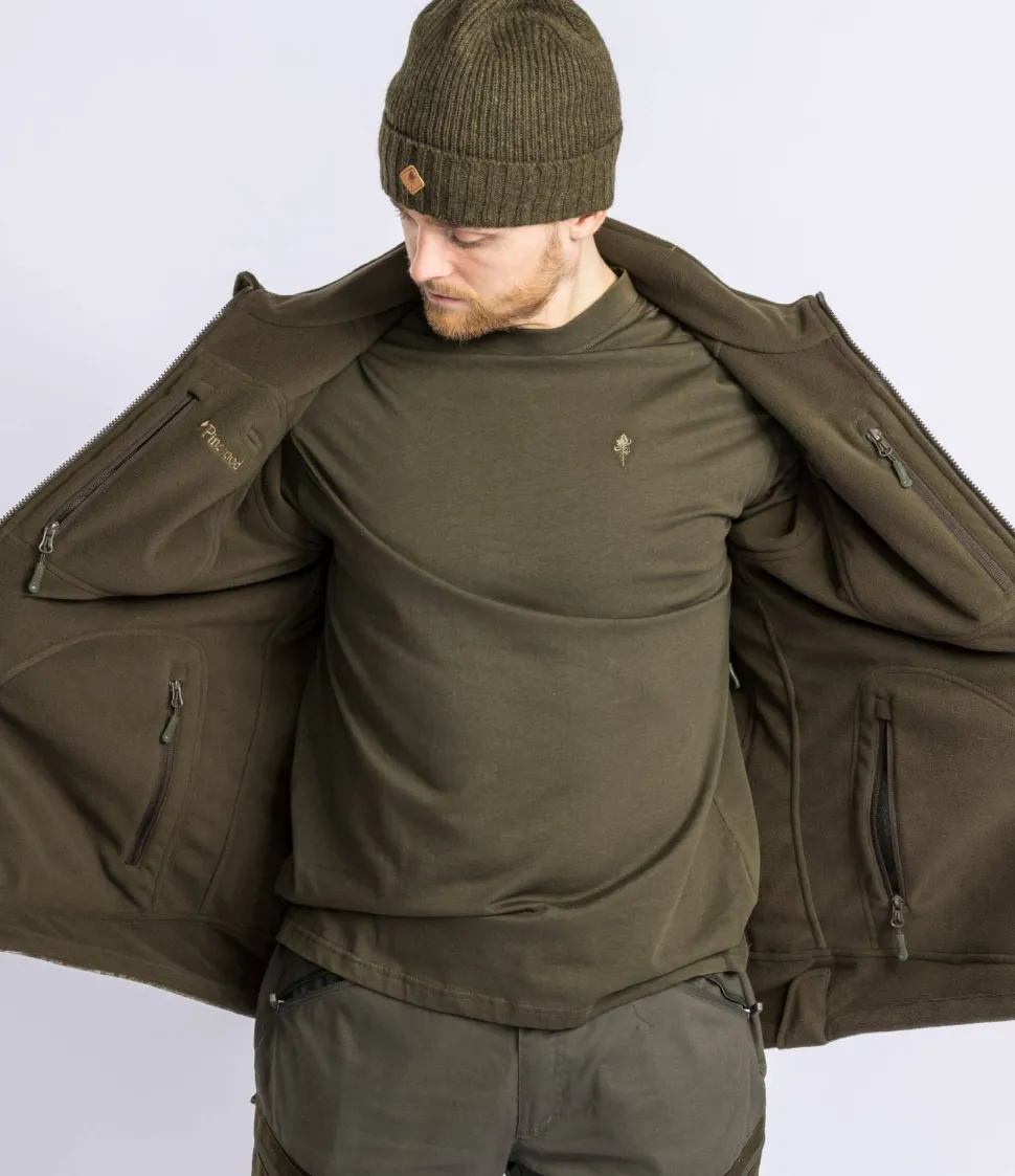 Pinewood Men's Furudal Reversible Camou Fleece Jacket Hunting Brown/Strata