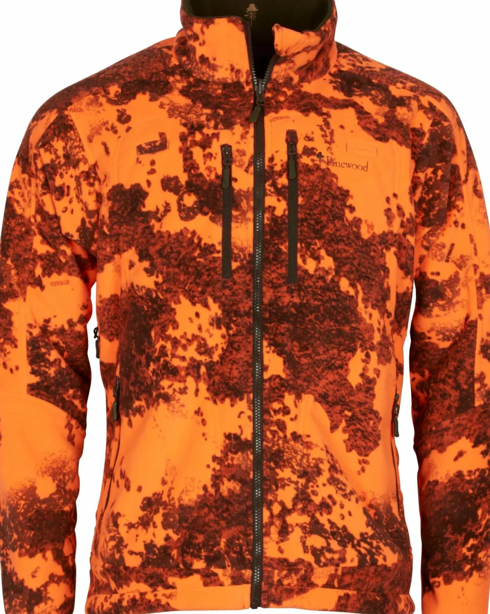 Pinewood Men's Furudal Reversible Camou Fleece Jacket Hunting Brown/Strata Blaze