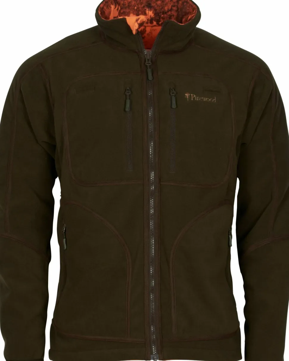 Pinewood Men's Furudal Reversible Camou Fleece Jacket Hunting Brown/Strata Blaze