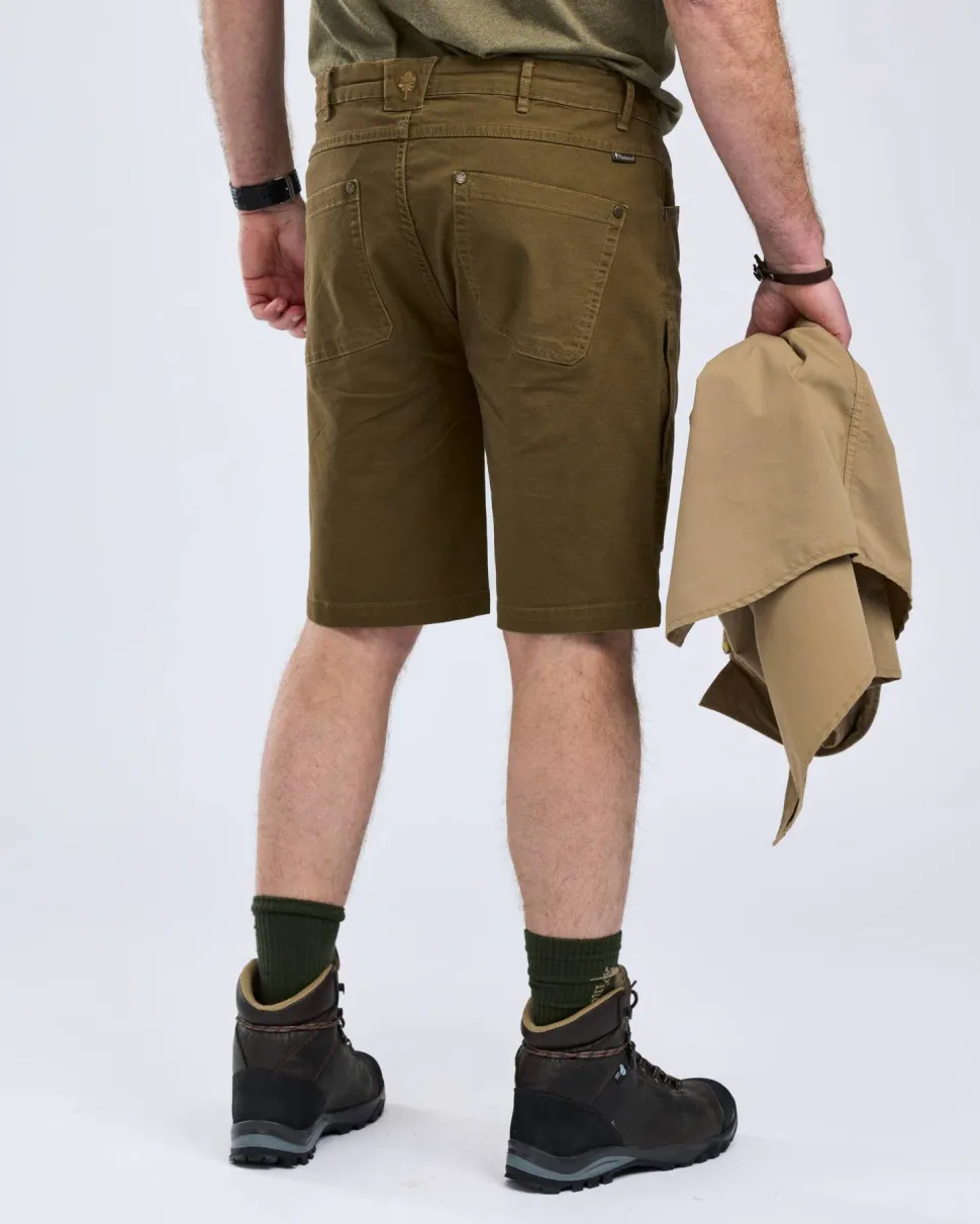 Pinewood Men's Värnamo Vintage Canvas Shorts Olive Brown