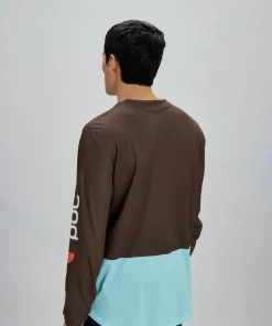 POC Men's Motion Air Long Sleeve MTB Jersey Bronzite Brown/Lazurite Blue