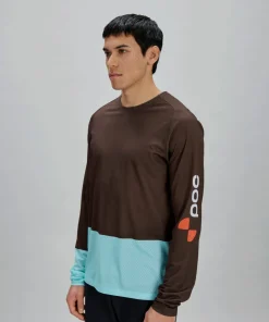 POC Men's Motion Air Long Sleeve MTB Jersey Bronzite Brown/Lazurite Blue