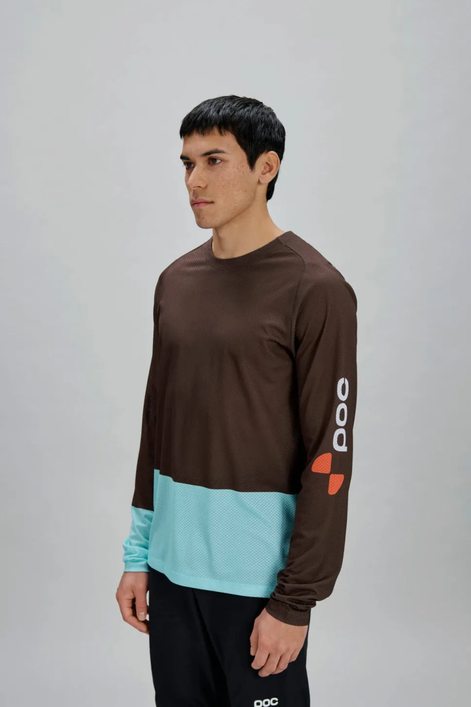 POC Men's Motion Air Long Sleeve MTB Jersey Bronzite Brown/Lazurite Blue
