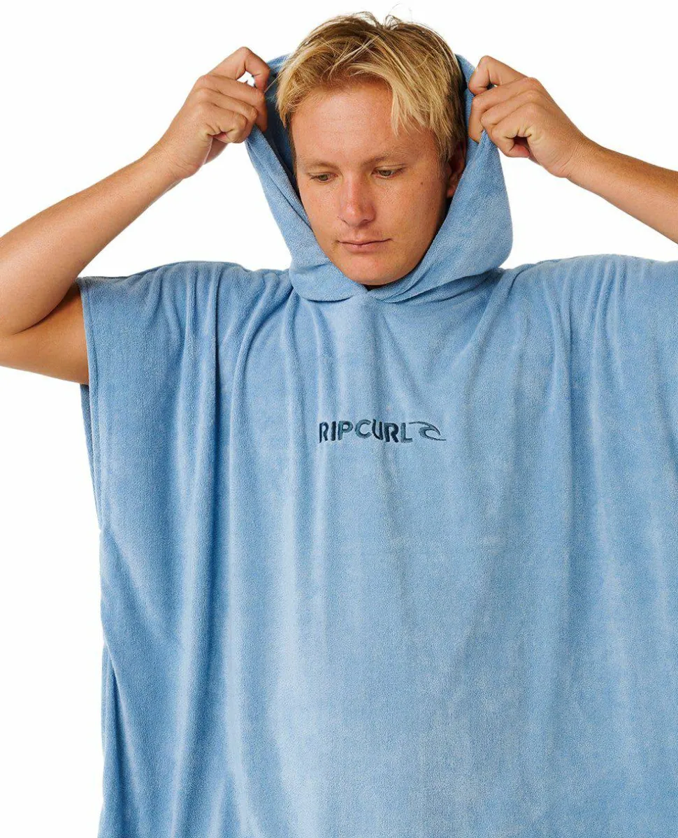 Rip Curl Brand Hooded Poncho Faded Denim