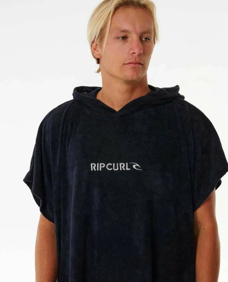 Rip Curl Brand Hooded Poncho Black/Grey