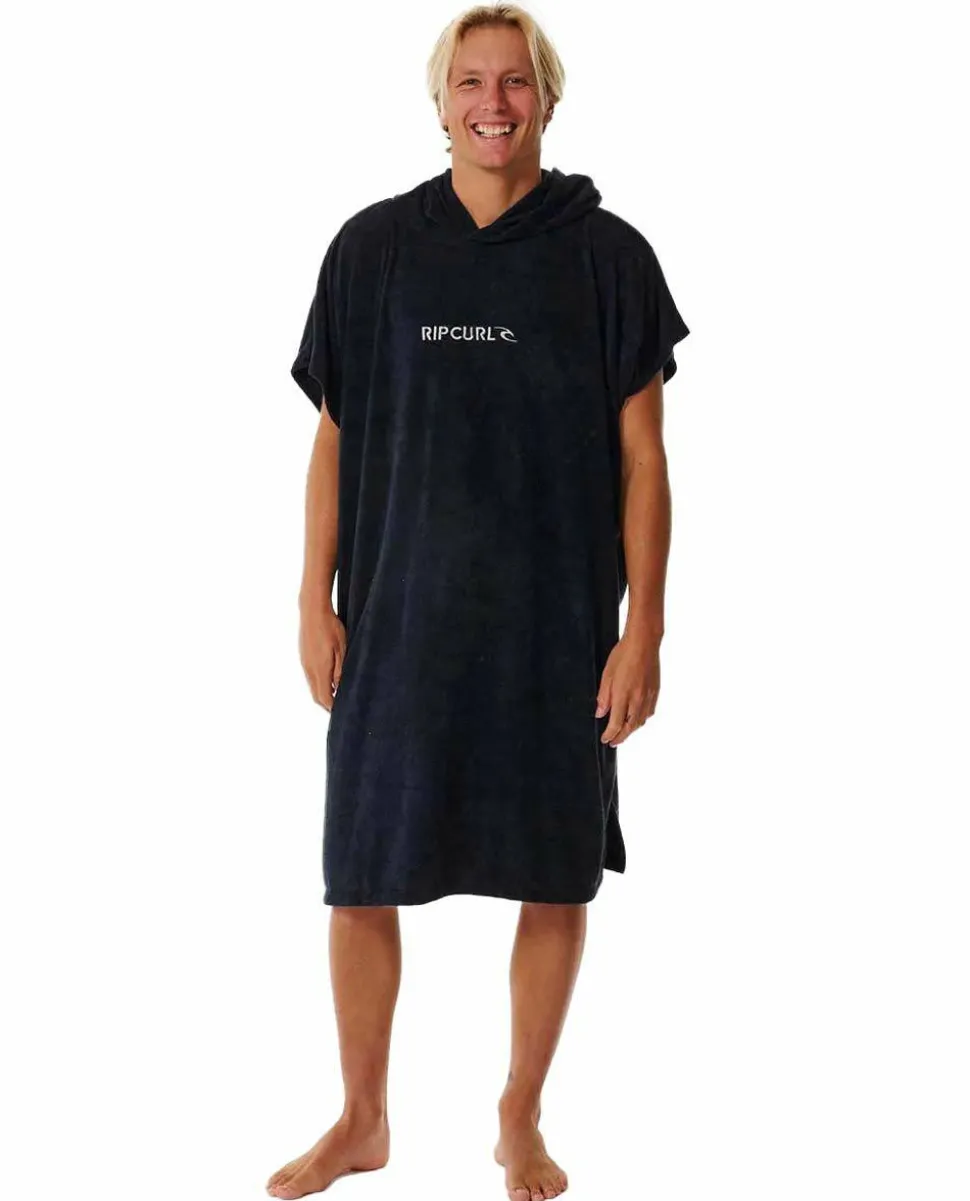 Rip Curl Brand Hooded Poncho Black/Grey