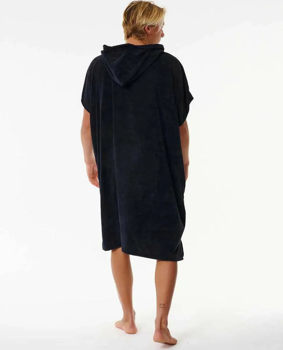 Rip Curl Brand Hooded Poncho Black/Grey
