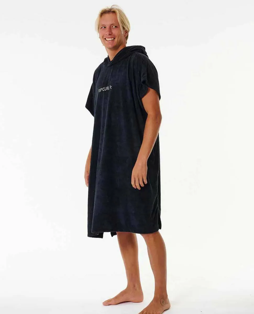 Rip Curl Brand Hooded Poncho Black/Grey