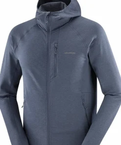 Salomon Men's Essential Lightwarm Hoodie Blue Nights