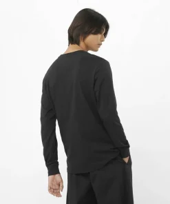 Salomon Men's Salomon Logo Long Sleeve Tee Deep Black