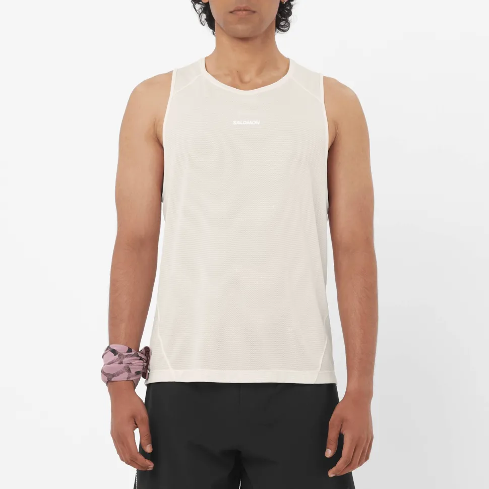 Salomon Men's Shkout Core Tank Whisper White