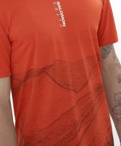Salomon Men's S/LAB Ultra Tee Aop Burnt Sienna/decadent Chocolate/