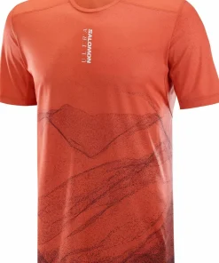 Salomon Men's S/LAB Ultra Tee Aop Burnt Sienna/decadent Chocolate/