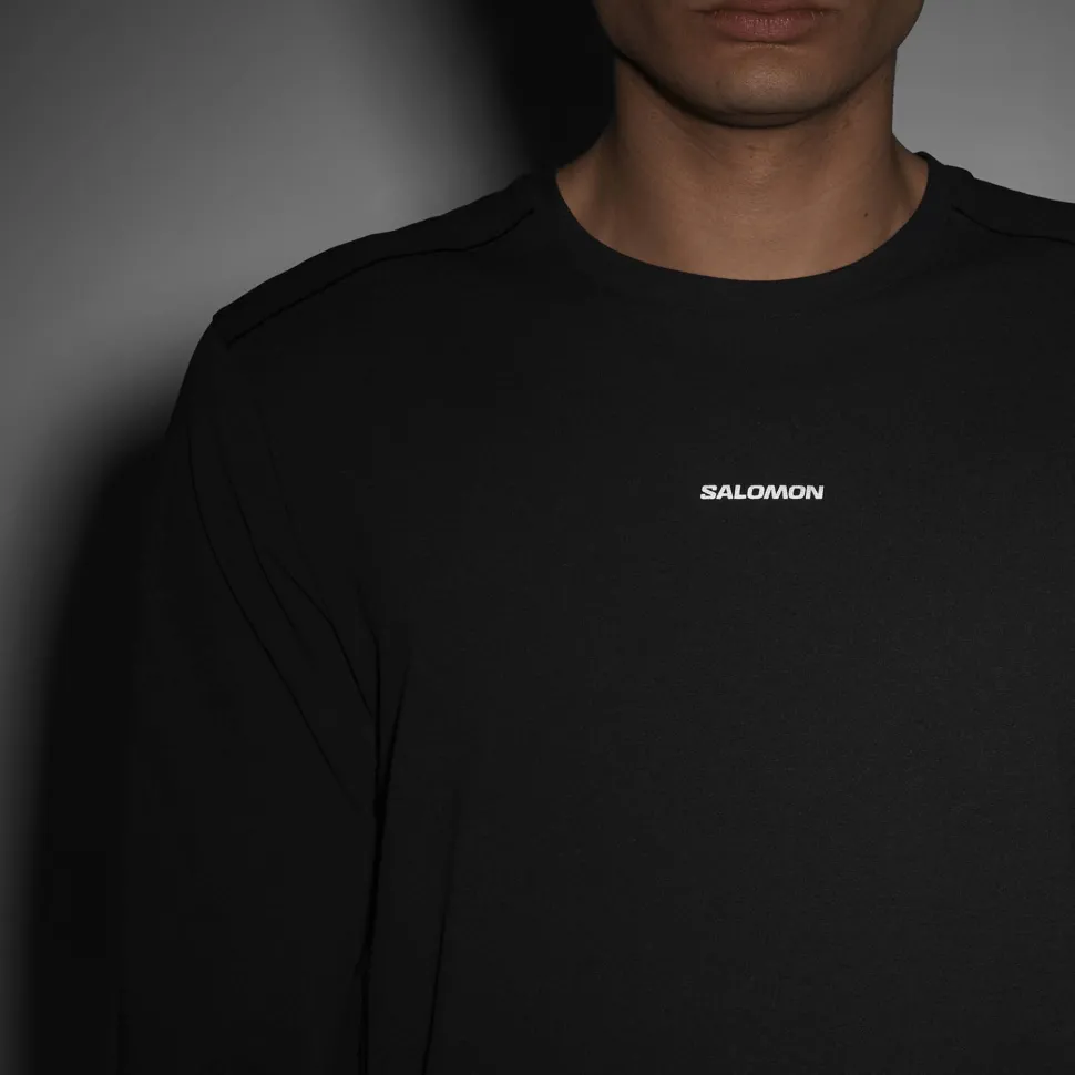 Salomon Men's Trackline Long Sleeve Tee Deep Black