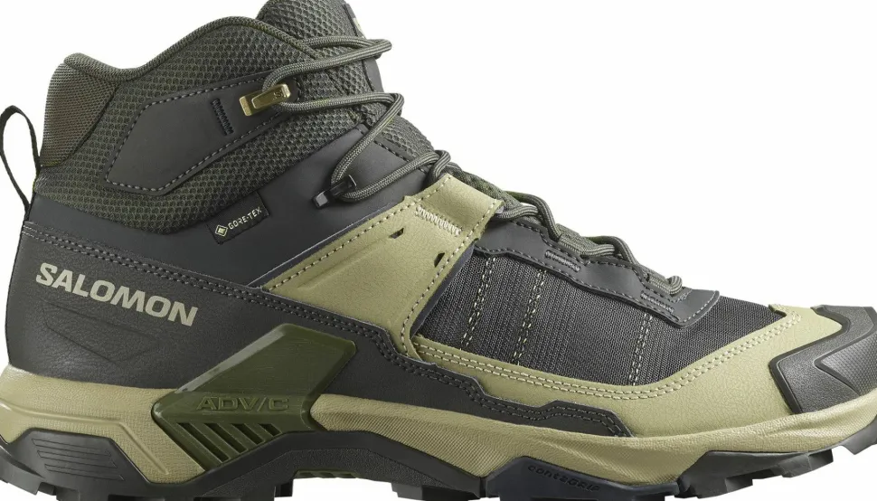 Salomon Men's X Ultra 5 Mid GORE-TEX Peat/gray Green/blue Nights