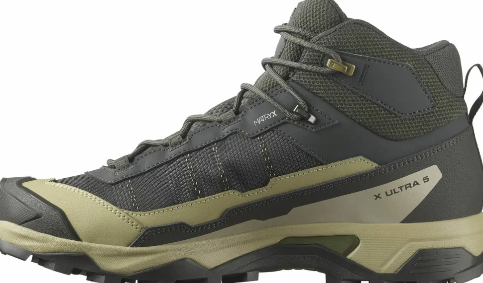 Salomon Men's X Ultra 5 Mid GORE-TEX Peat/gray Green/blue Nights