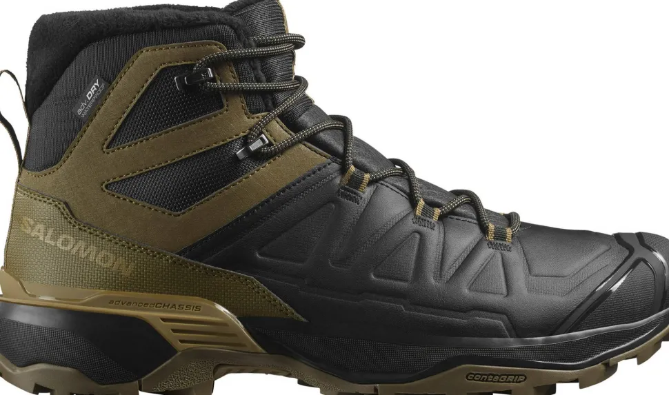 Salomon Men's X Ultra Snowpilot Waterproof Black/Military Olive/Gothic Olive