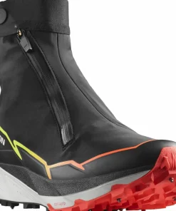 Salomon Unisex Winter Cross Spike Black/Fiery Coral/Safety Yellow