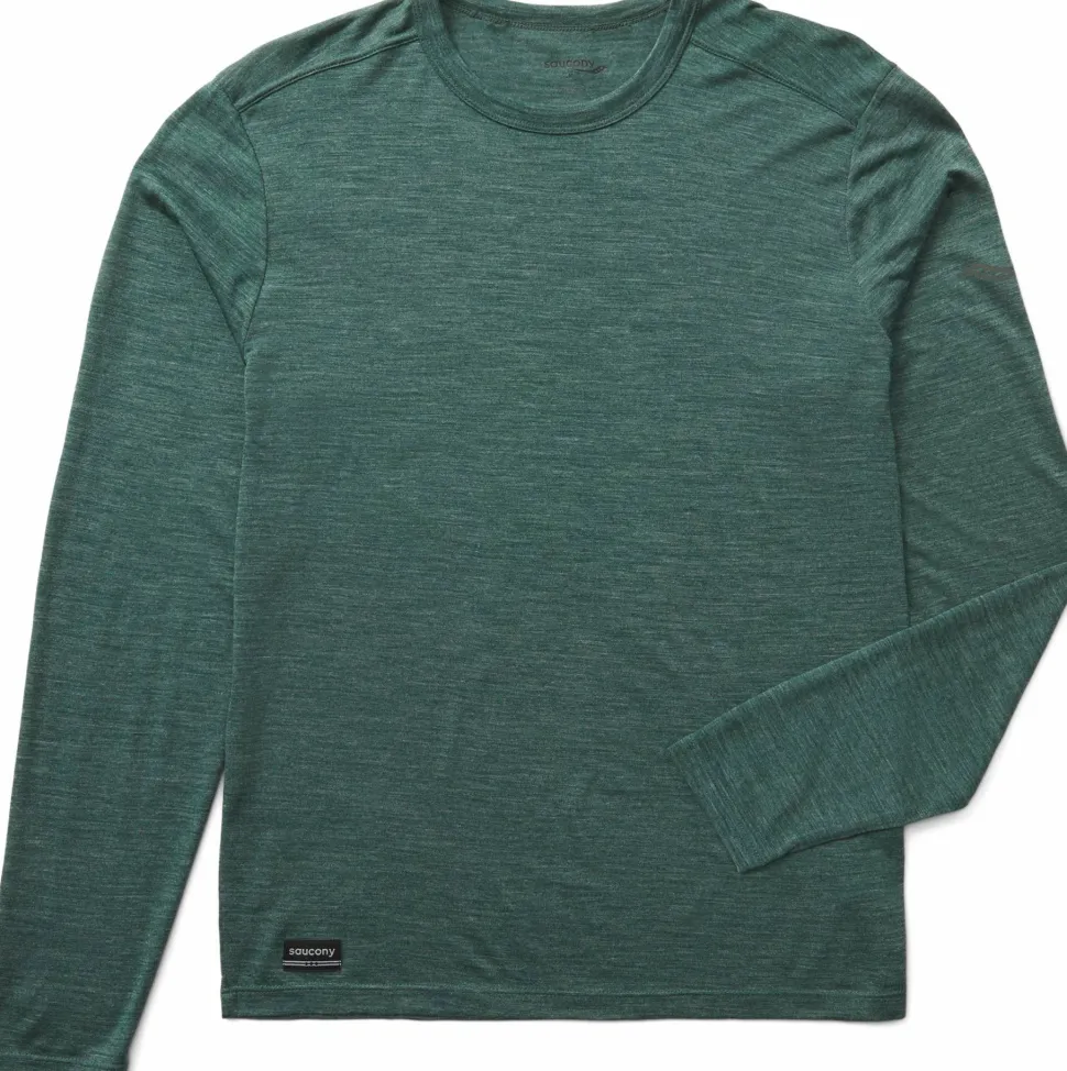 Saucony Men's Peregrine Merino Long Sleeve Pine Heather