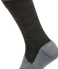Sealskinz Raynham Waterproof All Weather Mid Length Sock Black/Dark Grey Marl