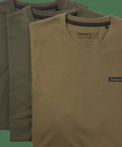 Seeland Men's 3-pack T-Shirt Pine Green/Military Olive/Grape Leaf