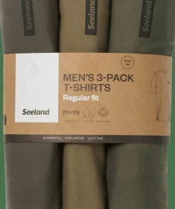 Seeland Men's 3-pack T-Shirt Pine Green/Military Olive/Grape Leaf