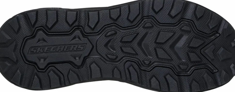 Skechers Men's Leather Round Toe Dual Gore Slip-Ins Black